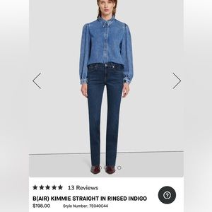 7 FOR ALL MANKIND Kimmie Straight Jeans 31 Blue Rinsed Indigo Mid Rise EUC
